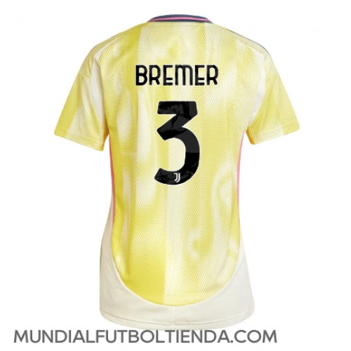 Camiseta Juventus Gleison Bremer #3 Segunda Equipación Replica 2024-25 para mujer mangas cortas